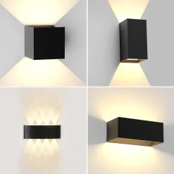 ZMH Applique Murale Extérieure LED Moderne Up Down Applique Murale Extérieure IP65 Chambre à Coucher Couloir