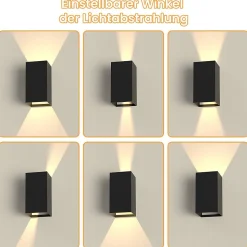 ZMH Applique Murale Extérieure LED Moderne Up Down Applique Murale Extérieure IP65 Chambre à Coucher Couloir