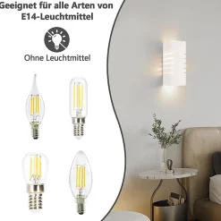 ZMH Applique Murale Intérieure Moderne Blanc E14 pour Couloir et Escalier