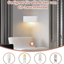 ZMH Applique Murale Intérieure Moderne G9 en Plâtre - Éclairage Élégant pour Chambre, Couloir et Escalier