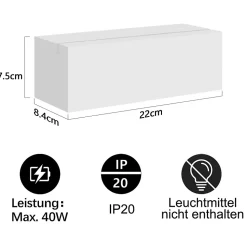 ZMH Applique Murale Intérieure Moderne G9 en Plâtre - Éclairage Élégant pour Chambre, Couloir et Escalier