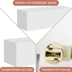 ZMH Applique Murale Intérieure Moderne G9 en Plâtre - Éclairage Élégant pour Chambre, Couloir et Escalier