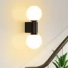 ZMH Applique Murale Intérieure Lampe De Couloir Noir-blanc G9 Éclairage Mural Boule De Verre Salon