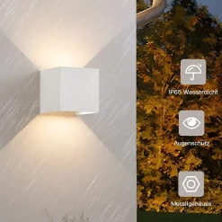 ZMH Applique Murale LED Intérieure Lampe De Couloir Intérieure Applique Extérieure Étanche