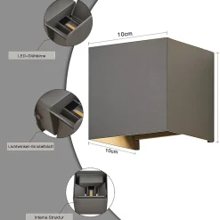 ZMH Applique Murale LED Intérieure 1er Mur - Up And Down LED Extérieur 5w