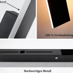 ZMH Applique Murale LED Ip54 Villa Applique Extérieure En Acrylique