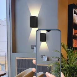 ZMH Applique Murale LED Moderne Noire - Éclairage Extérieur Et Intérieur