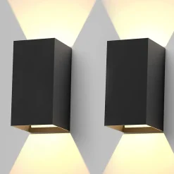 ZMH Applique Murale LED Moderne Noire - Éclairage Extérieur Et Intérieur