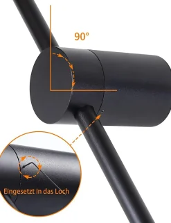 ZMH Applique Murale LED Moderne 60CM Noir avec Fonction Pivotante pour Éclairage Intérieur