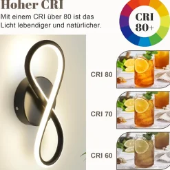 ZMH Applique Murale LED Moderne 7W en Métal et Silicone pour Escalier et Chambre à Coucher