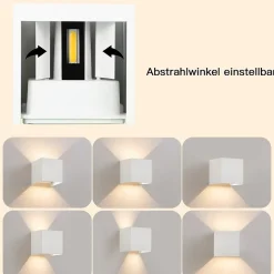 ZMH Applique Murale LED Spots Muraux D'extérieur 5w Blanc Chaud Cage D'escalier
