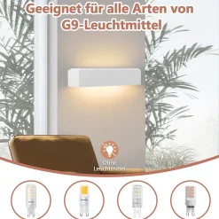 ZMH Applique Murale Moderne G9 en Plâtre Blanc pour Chambre et Couloir