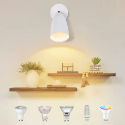 ZMH Applique Murale Réglable Vintage Blanche pour Intérieur