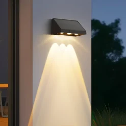ZMH Applique Murale Solaire D'extérieur à LED 3000k Pour Clôture Terrasse Balcon Jardin Escaliers