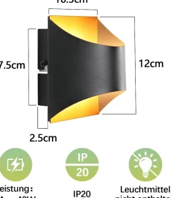 ZMH Applique Murale Vintage Noir Doré ZMH G9 - Éclairage Décoratif pour Salon et Chambre