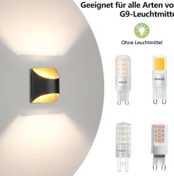 ZMH Applique Murale Vintage Noir Doré ZMH G9 - Éclairage Décoratif pour Salon et Chambre