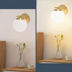 ZMH Appliques E27 IP20 Moderne Métal Verre Blanc