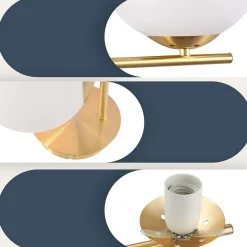 ZMH Appliques E27 IP20 Moderne Métal Verre Blanc