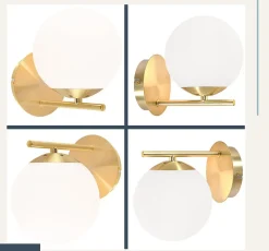 ZMH Appliques E27 IP20 Moderne Métal Verre Blanc