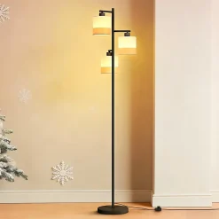 ZMH Lampadaire 3 Flames Vintage E27avec Interrupteur à Pied Pour Chambre à Coucher