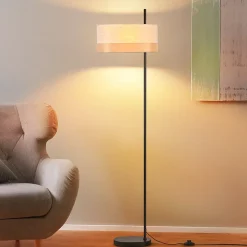 ZMH Lampadaire 1 Flamme Vintage E27 Avec Interrupteur Au Pied Pour Salon