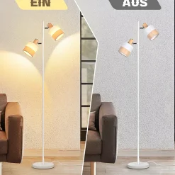 ZMH Lampadaire 2 Flammes Vintage 154cm E14 Salon Chambre D'enfant