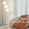 ZMH Lampadaire Blanc 3 Flammes E27 Avec Interrupteur à Pied Métal Verre