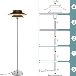 ZMH Lampadaire Blanc Moderne E27 1 Flamme Vintage Métal Design Hauteur 145cm Max 40w