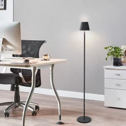 ZMH Lampadaire LED Dimmable Moderne Sans Fil 125cm Éclairage De Bureau Noir