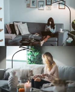 ZMH Lampadaire LED Moderne Avec Fonction Tactile Et Minuterie Pour Bureau Et Lecture