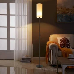 ZMH Lampadaire LED Rétro Avec Variateur Et Abat-jour En Tissu Pour Salon