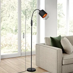 ZMH Lampadaire Noir 1 Flamme Vintage E14 Industrial Retro 360 degrés