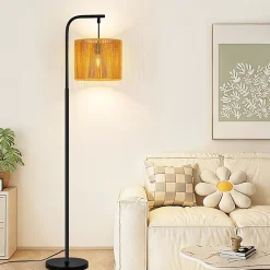 ZMH Lampadaire Salon Lampadaire Vintage Lampadaire Noir Avec Interrupteur Au Pied E27 164cm