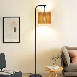 ZMH Lampadaire Salon Lampadaire Vintage Lampadaire Noir Avec Interrupteur Au Pied E27 164cm