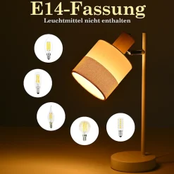 ZMH Lampe De Bureau Avec Câble Vintage E14 Pour Bureau Chambre Sans Ampoule