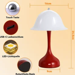 ZMH Lampe De Bureau LED Intensité Variable USB Rechargeable