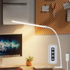 ZMH Lampe de Bureau LED Klemmbar - Éclairage Blanc Jour USB 5W pour Bureau