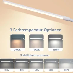 ZMH Lampe de Bureau LED Klemmbar - Éclairage Blanc Jour USB 5W pour Bureau