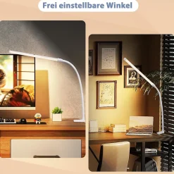 ZMH Lampe de Bureau LED Klemmbar - Éclairage Blanc Jour USB 5W pour Bureau