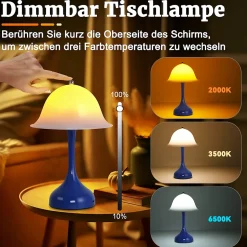 ZMH Lampe De Bureau LED Sans Fil USB Rechargeable Pour Chambre