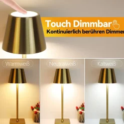 ZMH Lampe de table LED sans fil avec 3 températures de couleur - Style Vintage pour chambre à coucher