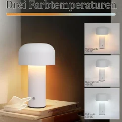 ZMH Lampe de Table LED Sans Fil 2W - Éclairage Moderne à Intensité Variable pour Salon