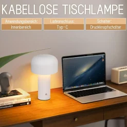 ZMH Lampe de Table LED Sans Fil 2W - Éclairage Moderne à Intensité Variable pour Salon