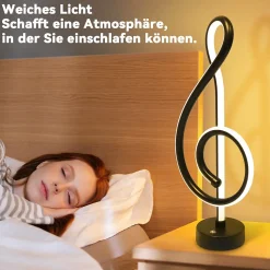 ZMH Lampe de Table LED Sans Fil Dimmable Noir pour Salon et Chambre