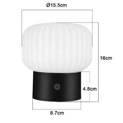 ZMH Lampe De Table Sans Fil Lampe De Chevet LED Avec 3 Températures Tactile à Intensité Variable Noir I