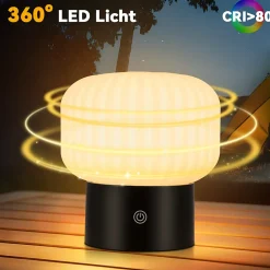 ZMH Lampe De Table Sans Fil Lampe De Chevet LED Avec 3 Températures Tactile à Intensité Variable Noir I