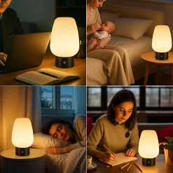 ZMH Lampe De Table Tactile Lampe De Chevet Blanche Ip44 Avec 3 Températures Pour Chambre Et Cuisine