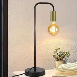 ZMH Lampe de Table Vintage Noir et Or E27 - Élégance et Polyvalence