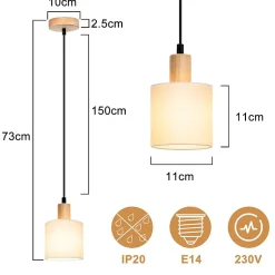 ZMH Lampe Pendante 1 Flamme Lampe De Table - Lampe Pendante Vintage Living Room