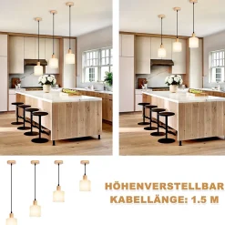 ZMH Lampe Pendante 1 Flamme Lampe De Table - Lampe Pendante Vintage Living Room